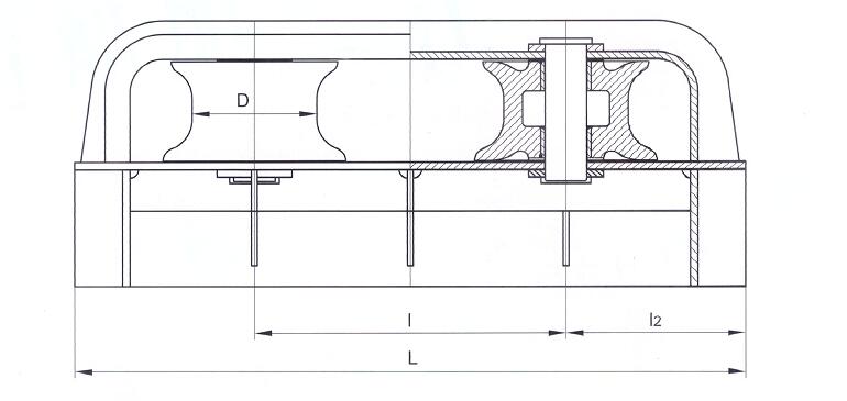 JIS F 2014-87 Closed Type Two Roller Fairlead