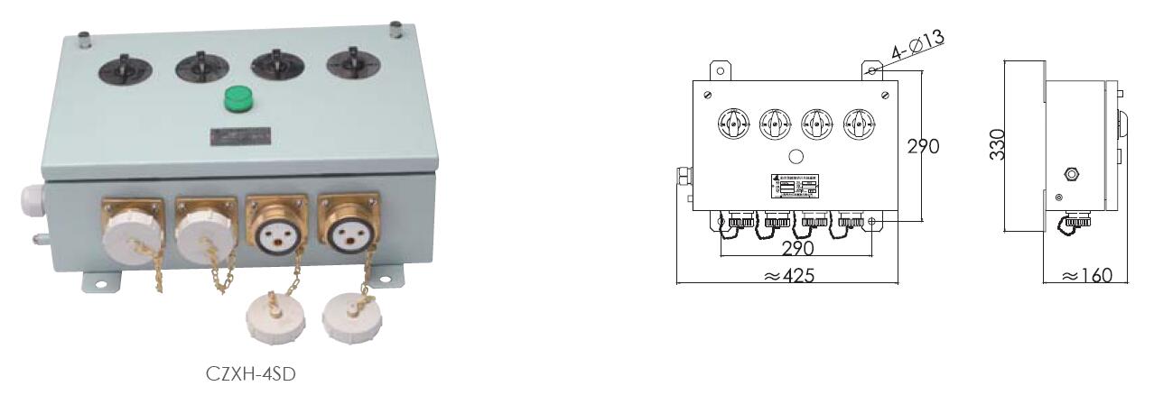 Marine Socket Box For CH Lighting CZXH-4SD