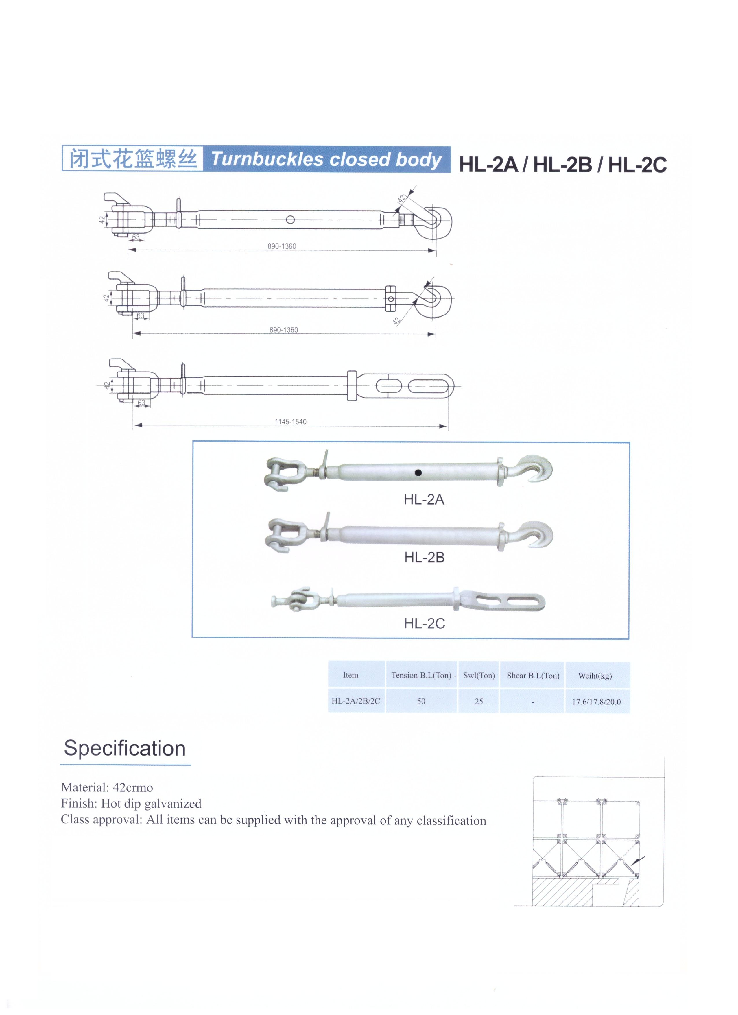 Turnbuckles Closed Body HL-2 Type